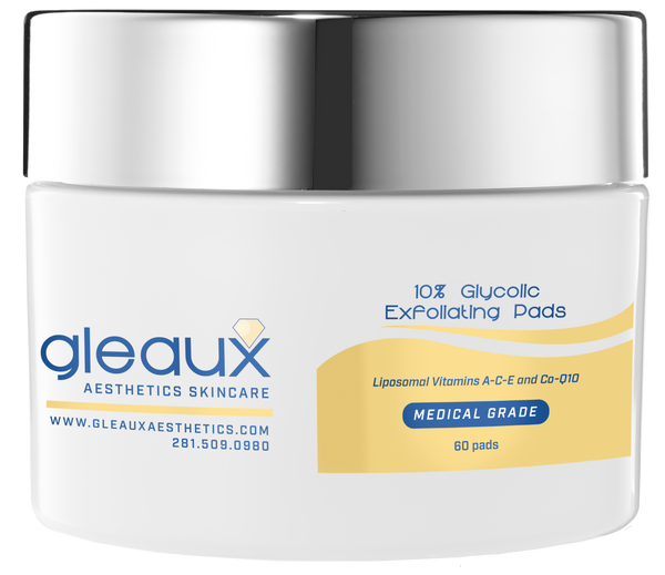 10% Glycolic Acid Exfoliating Pads Gleaux Aesthetics Skincare