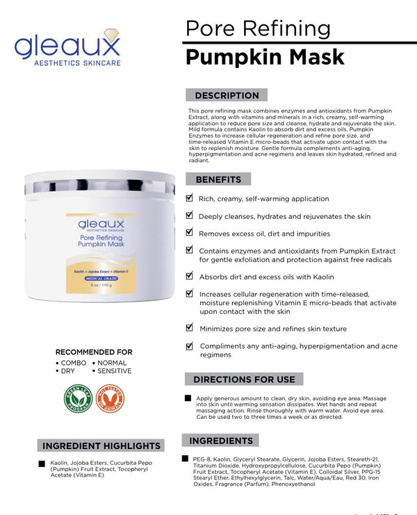 Pore Refining Pumpkin Mask product sheet: description, benefits, directions and ingredients